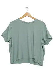 Vorschaubild 1 von Damen T-Shirt Basic Rundhals Grün Gr. L Kurzarm