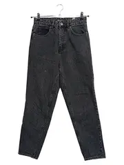 Vorschaubild 1 von Mom Jeans Damen Gr. 36/S Grau High Waist Baumwolle