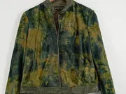 Vorschaubild 2 von Damen Lederjacke Gr. 38/M Modern Mehrfarbig Grün Braun
