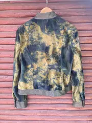 Vorschaubild 3 von Damen Lederjacke Gr. 38/M Modern Mehrfarbig Grün Braun