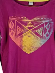 Vorschaubild 4 von Mädchen Langarmshirt Herz-Print Pink Gr. 164 Baumwolle