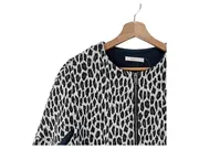 Vorschaubild 4 von Damen Sweatjacke Gr. 40/L Animal-Print Schwarz Weiß Baumwolle