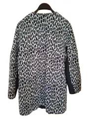 Vorschaubild 2 von Damen Sweatjacke Gr. 40/L Animal-Print Schwarz Weiß Baumwolle