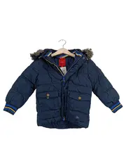 Vorschaubild 1 von Winterjacke Jungen Gr. 104 Blau Kapuze Fellbesatz warm