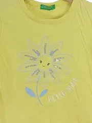 Vorschaubild 2 von Mädchen T-Shirt Gr. 100/98 Gelb Blumen Pailletten