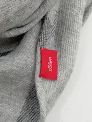 Vorschaubild 4 von Damen Schal kariert grau schwarz Glitzer Fransen 220x115cm