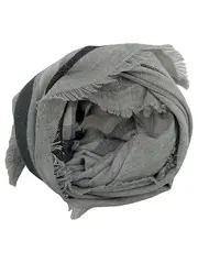 Vorschaubild 1 von Damen Schal kariert grau schwarz Glitzer Fransen 220x115cm