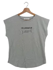Vorschaubild 1 von Damen T-Shirt Grau XS/34 I'M A ROCKSTAR Print Streetwear