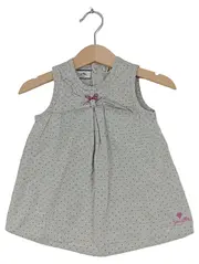 Vorschaubild 1 von Mädchen Sommerkleid Gr. 68 Grau Gepunktet Baumwolle Baby