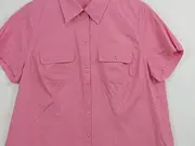 Vorschaubild 3 von Damen Bluse Gr. 46 Pink Kurzarm Basic Baumwolle