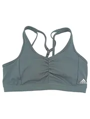 Vorschaubild 1 von Damen Sport BH Grau Gr. S Logo Print Raffungen Polyester Elasthan