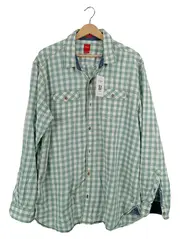 Vorschaubild 2 von Herren Freizeithemd Kariert Grün Weiß Gr. XL Regular Fit