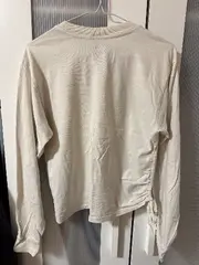 Vorschaubild 2 von Damen Langarmshirt Blumenprint Beige Gr. S Baumwolle Cropped