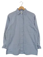Vorschaubild 1 von Damen Hemdbluse Gr. 38/M Blau Klassisch Baumwolle Büro Alltag