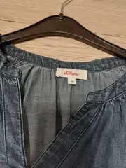 Vorschaubild 7 von Damen Bluse Jeansoptik Tunika Gr. 38 Blau 3/4-Arm Casual