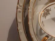 Vorschaubild 3 von Sammelgedeck 3tlg Porzellan Rosen Blumenmuster Weiß 20cm