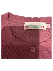 Vorschaubild 2 von Strickjacke Mädchen 128/134 Rosa Lochmuster Cardigan