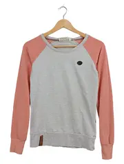 Vorschaubild 1 von Damen Pullover Sweatshirt Gr. S Grau Rosa Raglan Casual