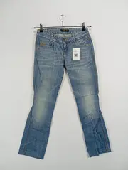 Vorschaubild 3 von Jeans Damen Regular Fit Blau W25 Stickerei Baumwolle