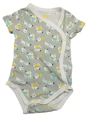 Vorschaubild 1 von TCM Baby Wickelbody Gr. 62/68 Hunde Muster Grau Bio-Baumwolle