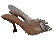 Vorschaubild 1 von Damen Slingback Pumps Transparent Strass Gr. 38 Glamourös Festlich