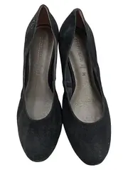 Vorschaubild 2 von Damen Keilabsatz Pumps Wedges Schwarz Wildleder Gr. 39