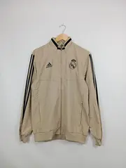 Vorschaubild 2 von Herren Trainingsjacke Real Madrid Logo Print Streifen Beige M 48