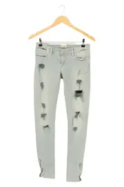 Vorschaubild 1 von Damen Jeans Slim Fit Grau W26/34/XS Distressed Reißverschluss