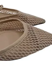 Vorschaubild 3 von Damen Slingback Pumps Mesh Netz Beige Gr. 38 Elegant Stiletto