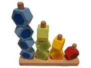 Vorschaubild 2 von Holzstapelturm mit Zahlen 1-4 Stapelspiel Lernspielzeug Kinder Holz