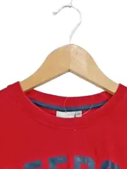 Vorschaubild 3 von T-Shirt Kinder Gr. 152 Rot Kurzarm Logo-Print Baumwolle