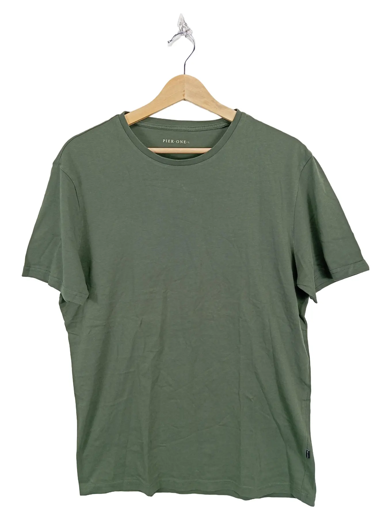 PIER ONE Herren T-Shirt Casual Oliv Gr. 48/M