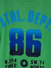 Vorschaubild 2 von Jungen T-Shirt Kurzarm Grün Schriftzug Logo Print Gr. 146 Freizeit