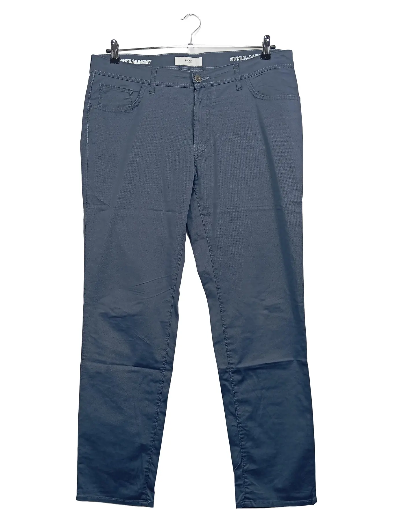 BRAX Herren Stoffhose Blau Strukturmuster Casual Baumwolle W36 L32