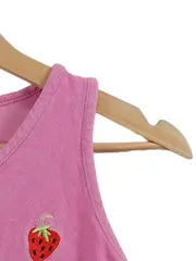 Vorschaubild 3 von Mädchen Top Rosa Gr. 164 Erdbeere Stickerei Baumwolle Ärmellos