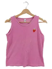 Vorschaubild 1 von Mädchen Top Rosa Gr. 164 Erdbeere Stickerei Baumwolle Ärmellos