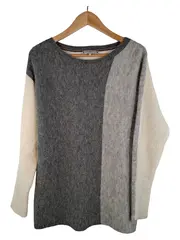 Vorschaubild 1 von Damen Pullover Grau Wolle Strick L Casual Alltag Herbst Winter