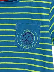 Vorschaubild 2 von Kinder T-Shirt Gr. 92 gestreift Blau Grün Kurzarm Jungen
