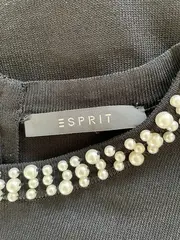 Vorschaubild 4 von Damen Strickkleid Gr. 38 M Schwarz Elegant Perlenbesatz