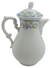 Vorschaubild 2 von Kaffeekanne Porzellan Blumenmuster Weiß Blau 23cm mit Deckel