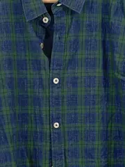 Vorschaubild 4 von Herren Freizeithemd Kariert Grün Blau Gr. XXL Baumwolle