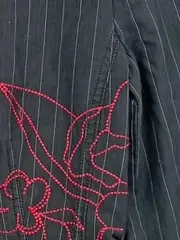 Vorschaubild 4 von Damen Blazer Grau Gestreift Stickerei Gr. 38