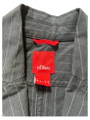 Vorschaubild 7 von Damen Blazer Grau Gestreift Stickerei Gr. 38