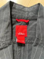 Vorschaubild 2 von Damen Blazer Grau Gestreift Stickerei Gr. 38