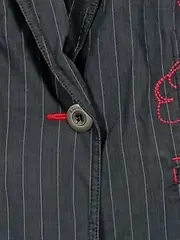 Vorschaubild 5 von Damen Blazer Grau Gestreift Stickerei Gr. 38