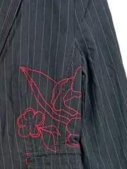 Vorschaubild 3 von Damen Blazer Grau Gestreift Stickerei Gr. 38