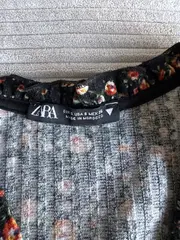 Vorschaubild 3 von Kleid Blumenmuster V-Ausschnitt Langarm Damen Gr. S Schwarz Boho