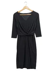 Vorschaubild 1 von Damen Etuikleid Gr. 34;XS Schwarz Elegant mit Raffungen