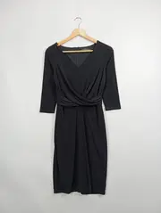 Vorschaubild 2 von Damen Etuikleid Gr. 34;XS Schwarz Elegant mit Raffungen