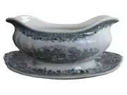 Vorschaubild 1 von Sauciere Burgenland Porzellan Weiß Florales Muster 12cm